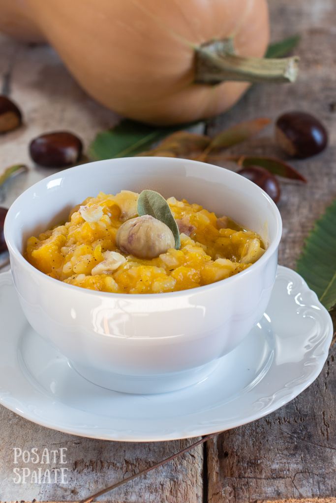 Zuppa con zucca, castagne e riso_Posate Spaiate