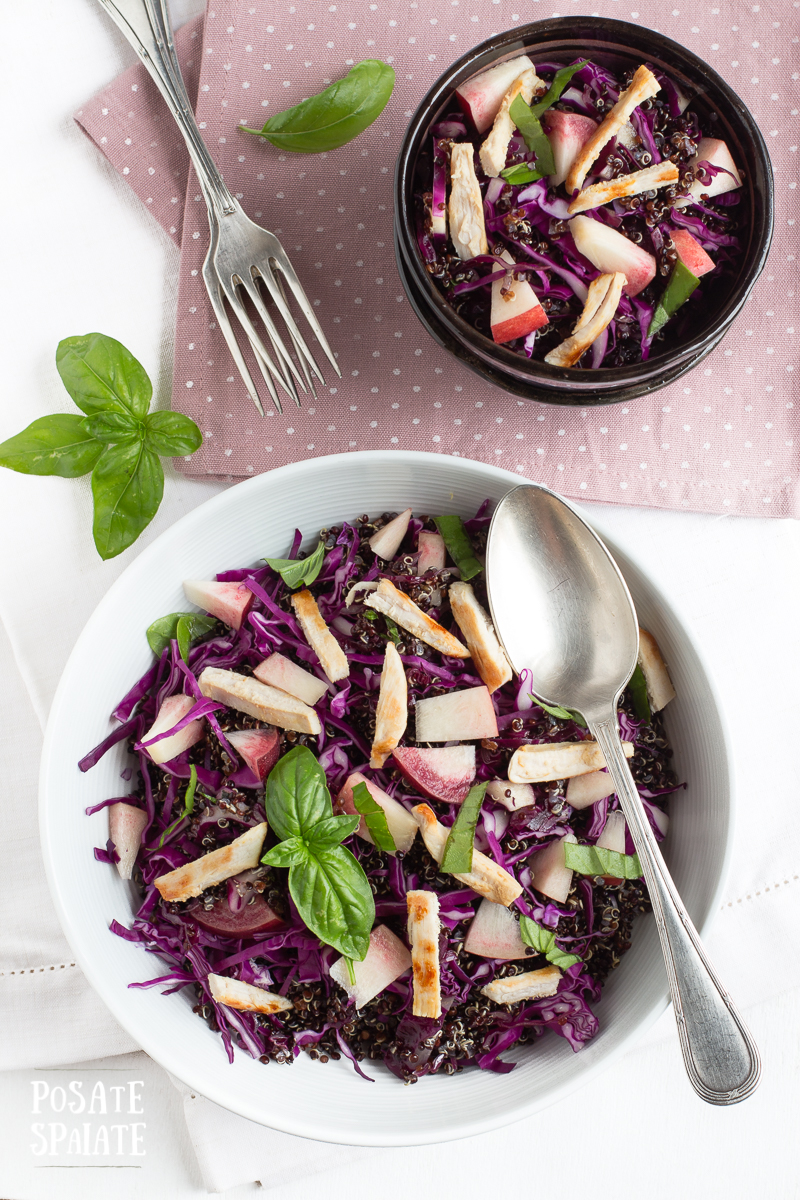Quinoa con cavolo rosso e pesche_Posate Spaiate