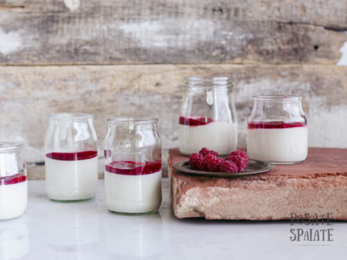 Panna cotta con salsa ai lamponi